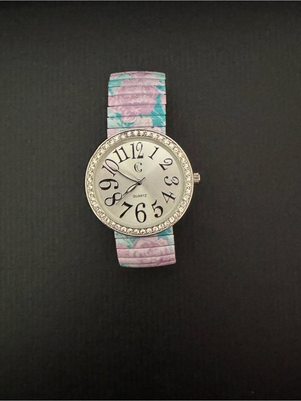 Charming Charlie Floral Expandable Watch - Purple & Teal